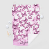 Persoonlijke Roze Vlinders Golfhanddoek (Insitu)