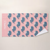 Persoonlijke Roze Walvis Kids Badhanddoek (Badhanddoek)
