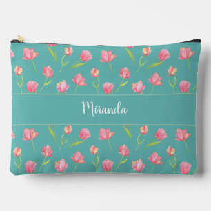 Persoonlijke Roze Waterverf Bloemen Etui