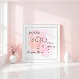 Persoonlijke Roze waterverf Coquette Muurkunst Poster