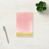 Persoonlijke roze Waterverf Faux Gold Foil Post-it® Notes (Kantoor)