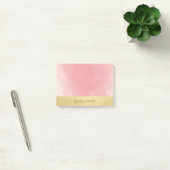 Persoonlijke roze Waterverf Faux Gold Foil Post-it® Notes (Kantoor)