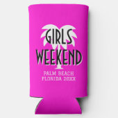 Persoonlijke roze weekendtrip voor meisjes seltzer blikjeskoeler (Achterkant)