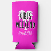 Persoonlijke roze weekendtrip voor meisjes seltzer blikjeskoeler (Voorkant)