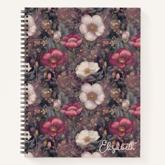 Persoonlijke Roze Wilde Bloementuin Notitieboek (Voorkant)