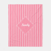 persoonlijke roze & witte aangepaste naam fleece deken (Voorkant)