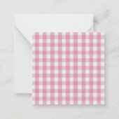 Persoonlijke roze witte geruite notitiekaartje (Achterkant)