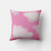 Persoonlijke Roze & Witte pluizige Wolken Kussen (Achterkant)