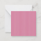 Persoonlijke Roze Witte Streep Notitiekaartje (Achterkant)