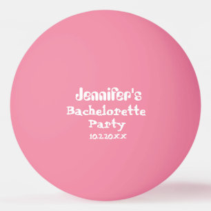 Persoonlijke roze witte vrijgezellenfeest datum pingpongbal