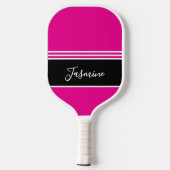 Persoonlijke Roze Zwart Eigen Naam Pickleball Paddle (Achterkant)