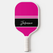 Persoonlijke Roze Zwart Eigen Naam Pickleball Paddle (Voorkant)
