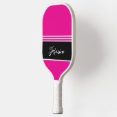 Persoonlijke Roze Zwart Eigen Naam Pickleball Paddle (Links)