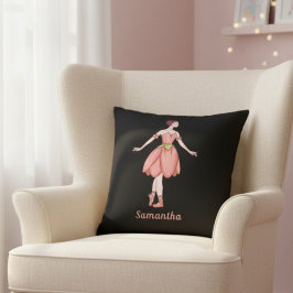 Persoonlijke Roze & Zwarte Ballerina Kussen
