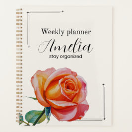 Persoonlijke Rozen Planner Esthetische Wekelijkse 