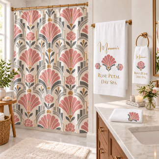 Persoonlijke Rozenblaadje Day Spa Art Deco Bad Handdoek
