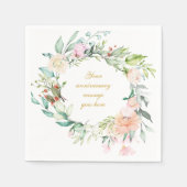 Persoonlijke Rozenslingers Bloemige 50ste Verjaard Servet (Voorkant)