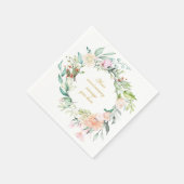 Persoonlijke Rozenslingers Bloemige 50ste Verjaard Servet (Hoek)