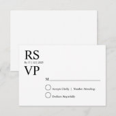 Persoonlijke RSVP kaart (Voorkant / Achterkant)