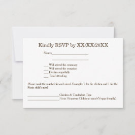 Persoonlijke RSVP van de Bride & van de Groom en d Kaart
