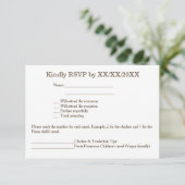 Persoonlijke RSVP van de Bride & van de Groom en d Kaart (Staand voorkant)