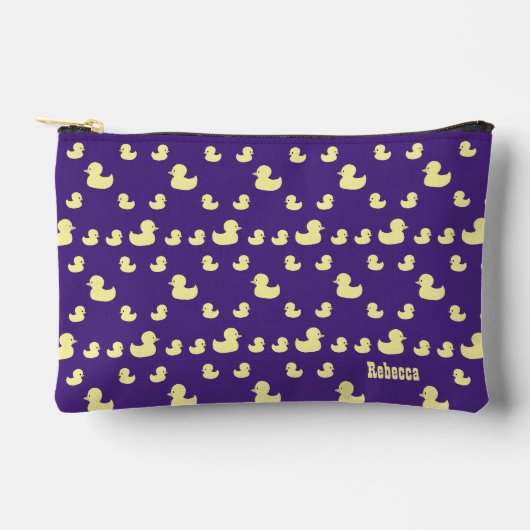 Persoonlijke Rubber Eendjes Leuke Paarse Patroon Etui (Voorkant)