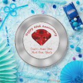 Persoonlijke Ruby 40th Jubileum Papieren Borden Papieren Bordje (Feest)