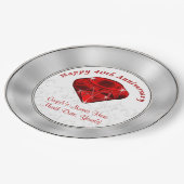 Persoonlijke Ruby 40th Jubileum Papieren Borden Papieren Bordje (Gekanteld)