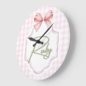 Persoonlijke Ruby Baby Meisje Slaapkamer Boog&Ging Grote Klok (Hoek)