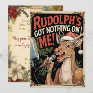 Persoonlijke Rudolph Heeft Niets Grappig Vintage Feestdagenkaart