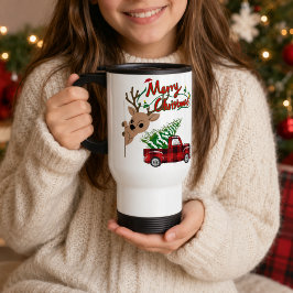 Persoonlijke Rudolph Prettig Kerstmis Vintage Truc Reisbeker