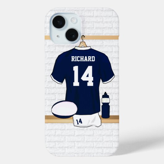 Persoonlijke Rugby Jersey in de kleedkamer Case-Mate iPhone Case (Achterkant)