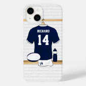 Persoonlijke Rugby Jersey in de kleedkamer Case-Mate iPhone Case (Achterkant)