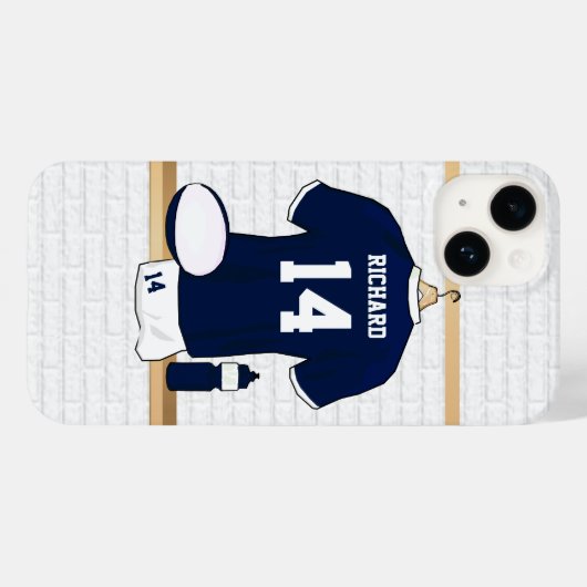 Persoonlijke Rugby Jersey in de kleedkamer Case-Mate iPhone Case (Achterkant (horizontaal))