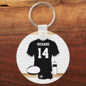 Persoonlijke Rugby Jersey in de kleedkamer Sleutelhanger (Voorkant)