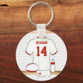 Persoonlijke Rugby Jersey in de kleedkamer Sleutelhanger (Voorkant)