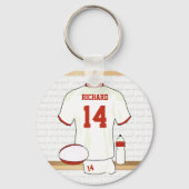 Persoonlijke Rugby Jersey in de kleedkamer Sleutelhanger (Achterkant)
