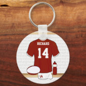 Persoonlijke Rugby Jersey in de kleedkamer Sleutelhanger (Voorkant)