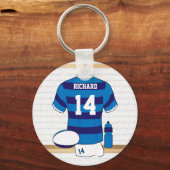 Persoonlijke Rugby Jersey in de kleedkamer Sleutelhanger (Achterkant)