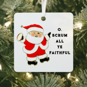 persoonlijke rugby Kerstmis Metalen Ornament