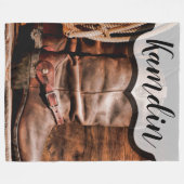 Persoonlijke ruggensteun Cowboy Boots Barn Wood R Fleece Deken (Voorkant (Horizontaal))
