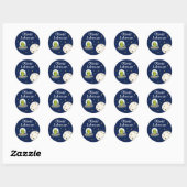 Persoonlijke Ruimte Alien Maan Naam Ronde Sticker (Vel)