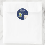 Persoonlijke Ruimte Alien Maan Naam Ronde Sticker (Tas)