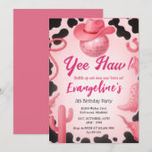 Persoonlijke ruimte Roze Cowgirl Verjaardagsdans Kaart (Voorkant / Achterkant)