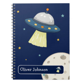 Persoonlijke ruimte UFO maan naam school Notitieboek