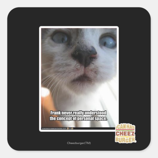 Persoonlijke ruimte vierkante sticker (Voorkant)