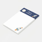 Persoonlijke Ruimteraket Naam School Post-it® Notes (Schuin)