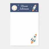 Persoonlijke Ruimteraket Naam School Post-it® Notes (Voorkant)