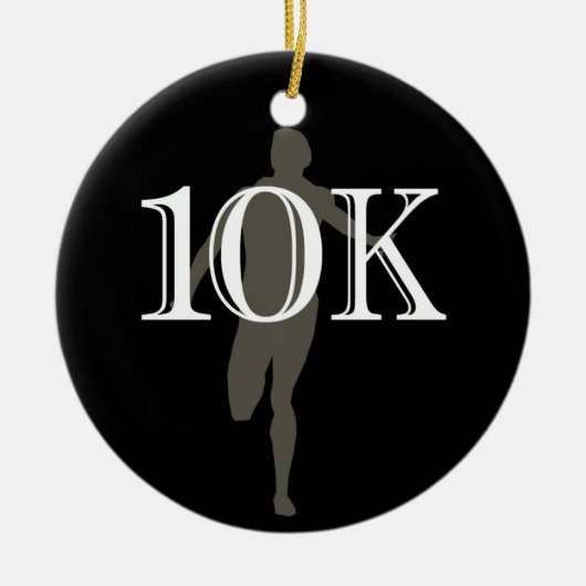 Persoonlijke Runner 10k, dwars-land Keepasje Keramisch Ornament (Voorkant)