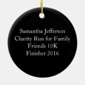 Persoonlijke Runner 10k, dwars-land Keepasje Keramisch Ornament (Achterkant)